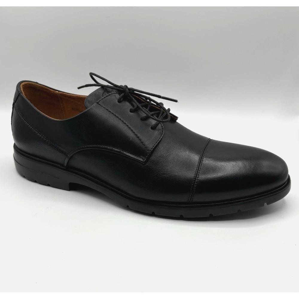 FLORSHEIM Cap Toe Oxfords Men's Size 13W Black Leather Extra Light Shoe NWOB
